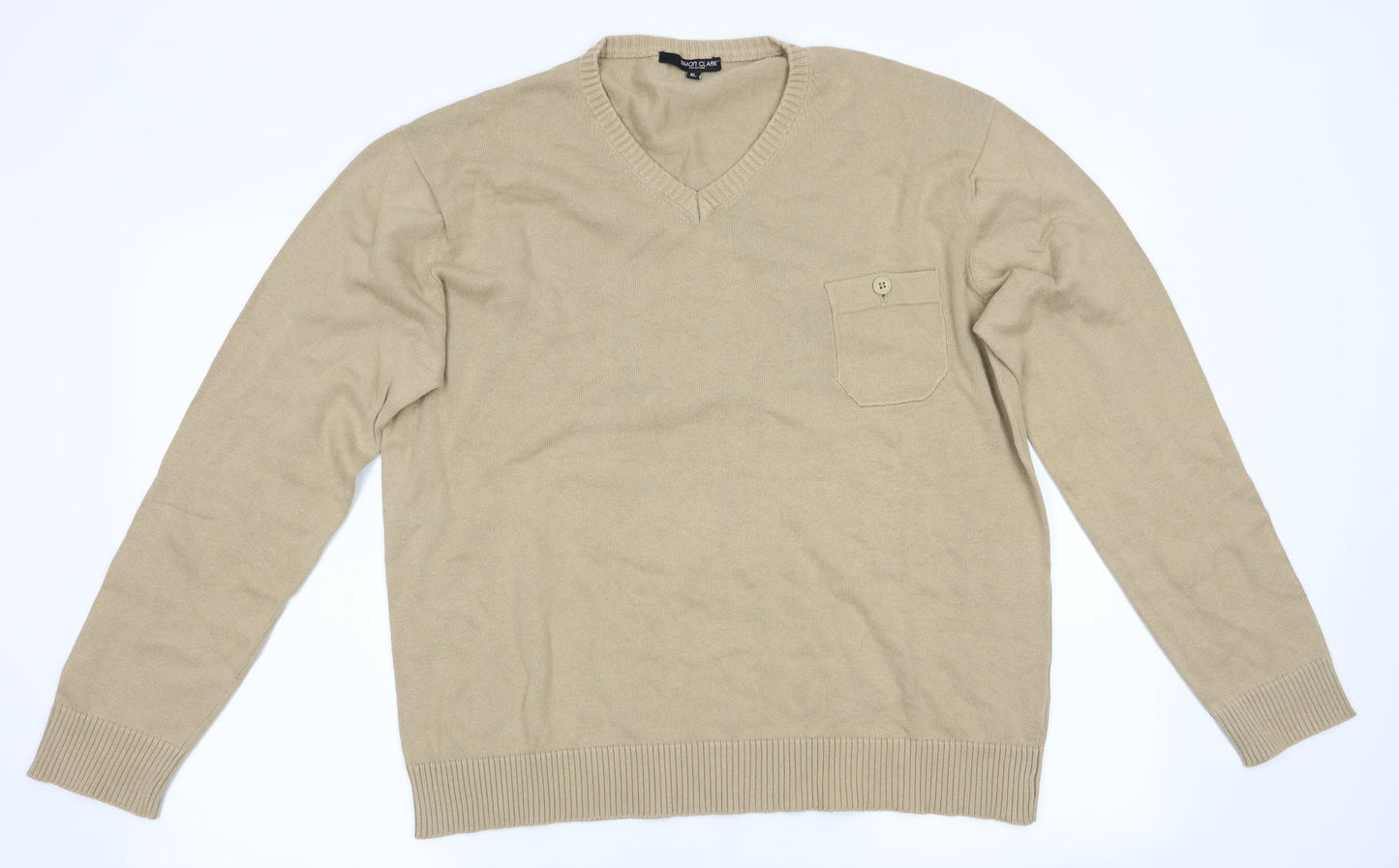 Simon Clarke Mens Beige   Pullover Jumper Size XL