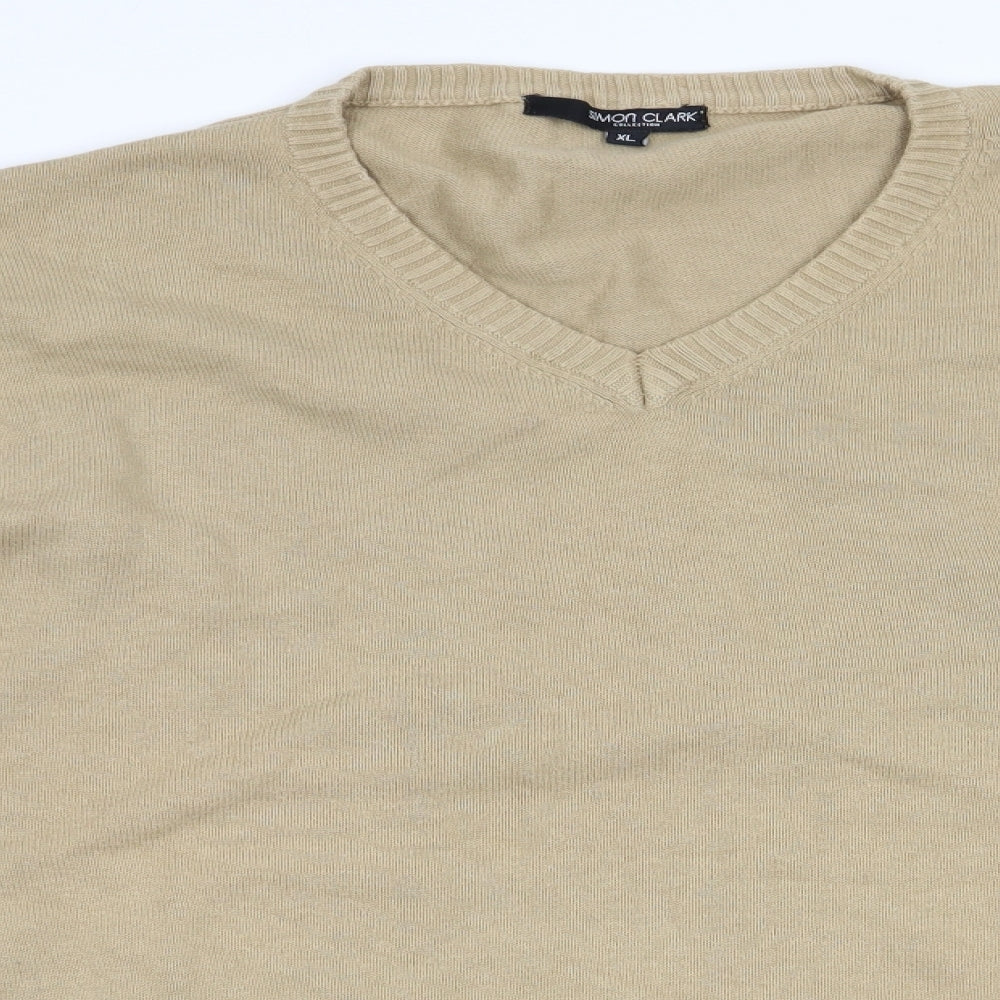 Simon Clarke Mens Beige   Pullover Jumper Size XL
