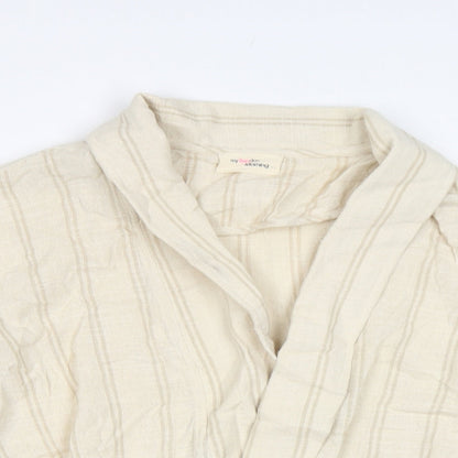 My Sunday Morning Womens Beige Striped  Jacket Blazer Size M