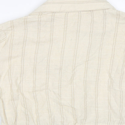 My Sunday Morning Womens Beige Striped  Jacket Blazer Size M