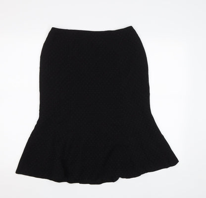 Principles Womens Black Polka Dot  Flare Skirt Size 10