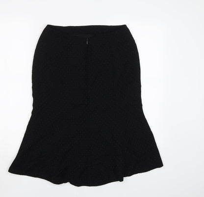 Principles Womens Black Polka Dot  Flare Skirt Size 10