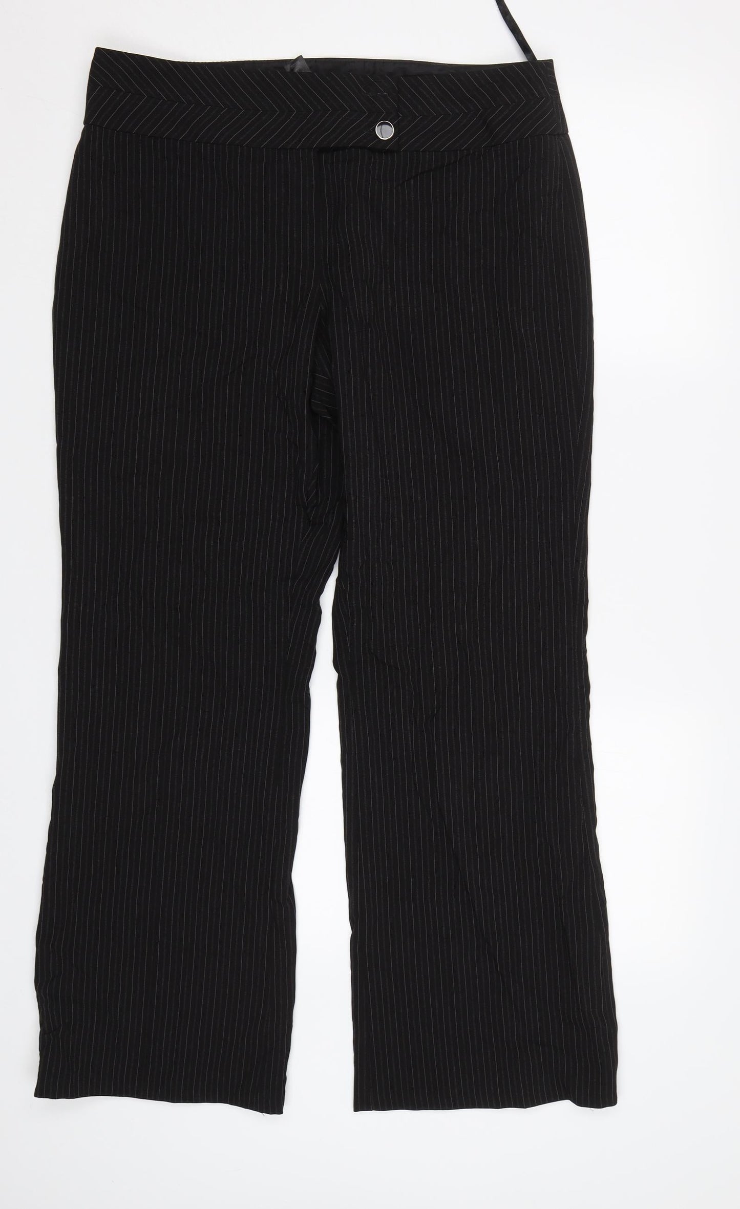 Womens UK Size 14 Debenhams Regular Fit Dress Pants Black Trousers