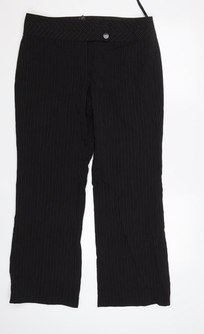 Womens UK Size 14 Debenhams Regular Fit Dress Pants Black Trousers
