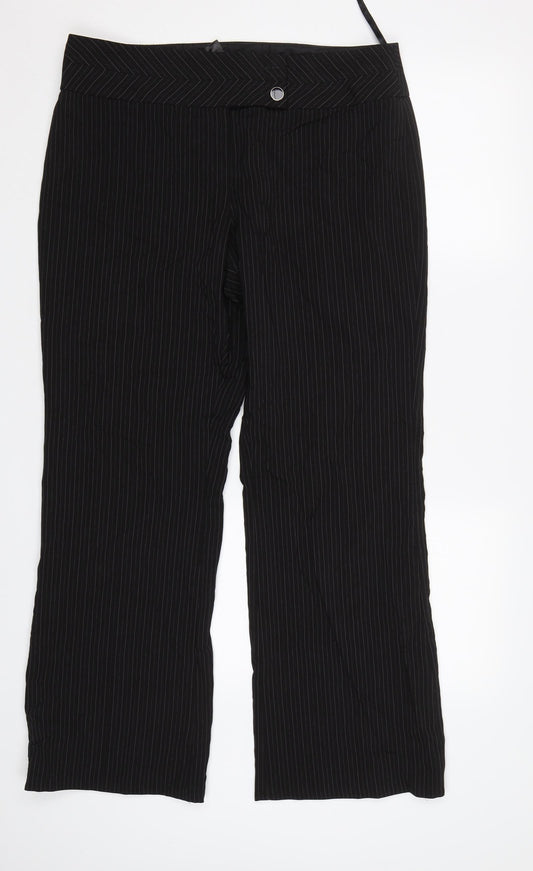 Womens UK Size 14 Debenhams Regular Fit Dress Pants Black Trousers