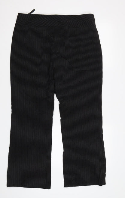 Womens UK Size 14 Debenhams Regular Fit Dress Pants Black Trousers