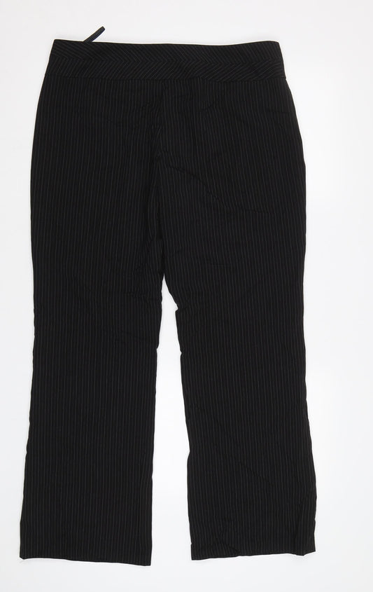 Womens UK Size 14 Debenhams Regular Fit Dress Pants Black Trousers