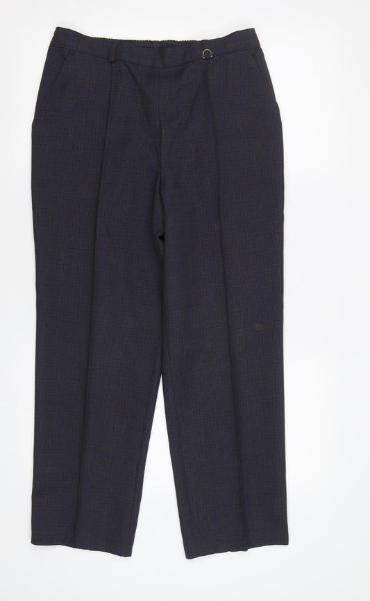 Womens UK Size 12 M&S Regular Fit Dress Pants Blue Trousers