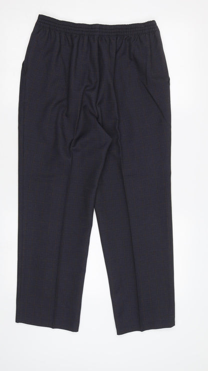 Womens UK Size 12 M&S Regular Fit Dress Pants Blue Trousers