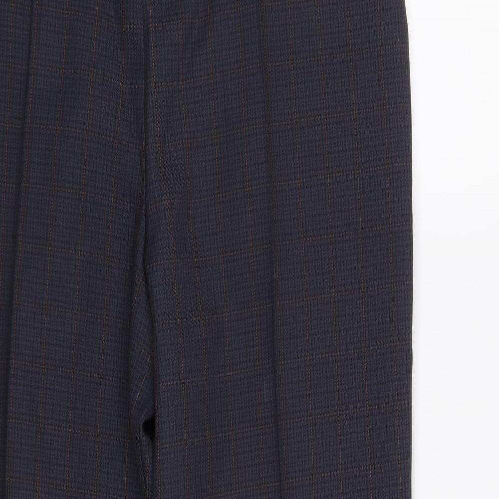 Womens UK Size 12 M&S Regular Fit Dress Pants Blue Trousers