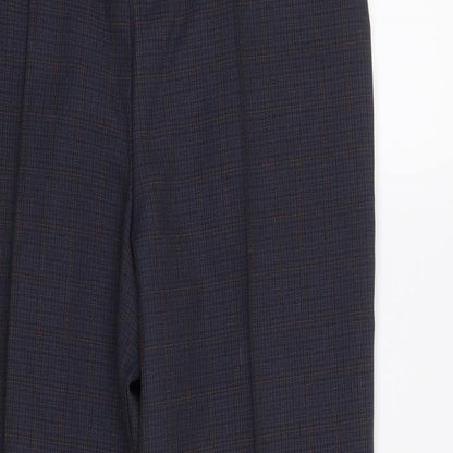Womens UK Size 12 M&S Regular Fit Dress Pants Blue Trousers