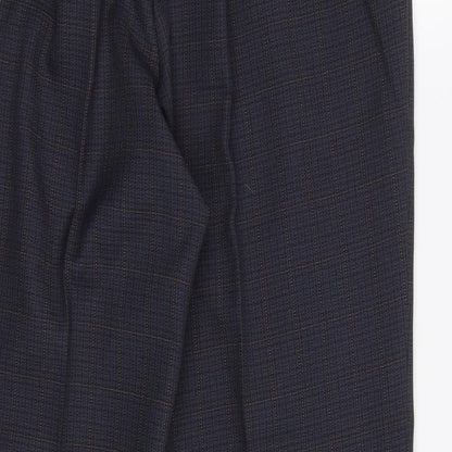 Womens UK Size 12 M&S Regular Fit Dress Pants Blue Trousers