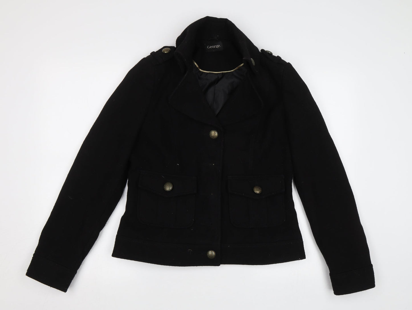 George Womens Black   Pea Coat Jacket Size 10