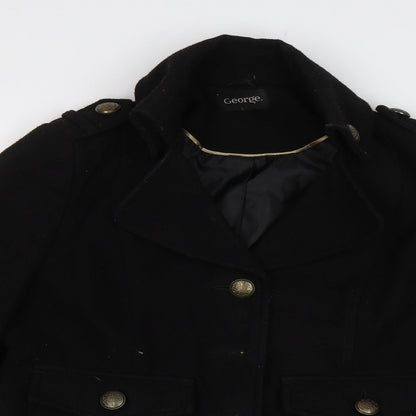 George Womens Black   Pea Coat Jacket Size 10