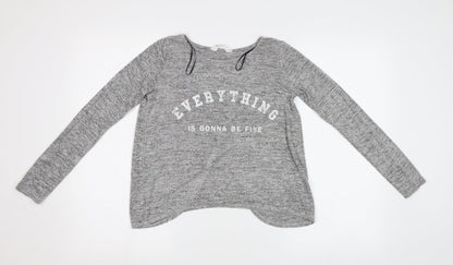 H&M Girls Grey   Pullover Jumper Size 10-11 Years