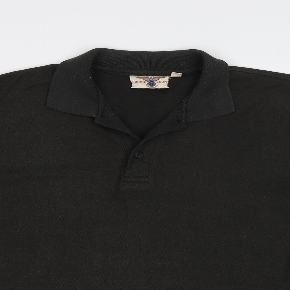 Pierre Leon Mens Black    Polo Size M