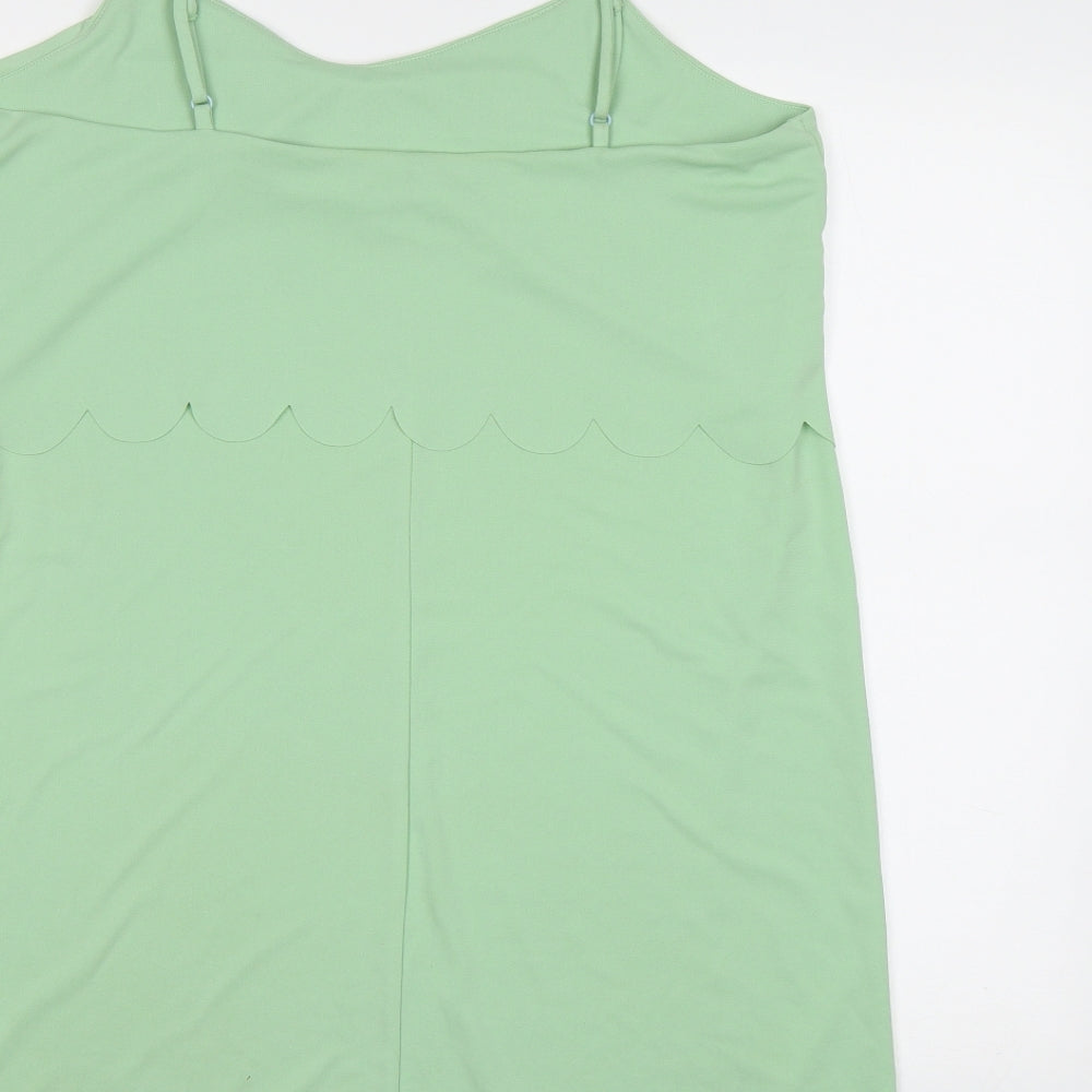 Womens UK Size 14 ASOS Green Camisole Tank