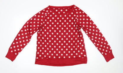M&S Womens Red    Pyjama Top Size 14  - starry
