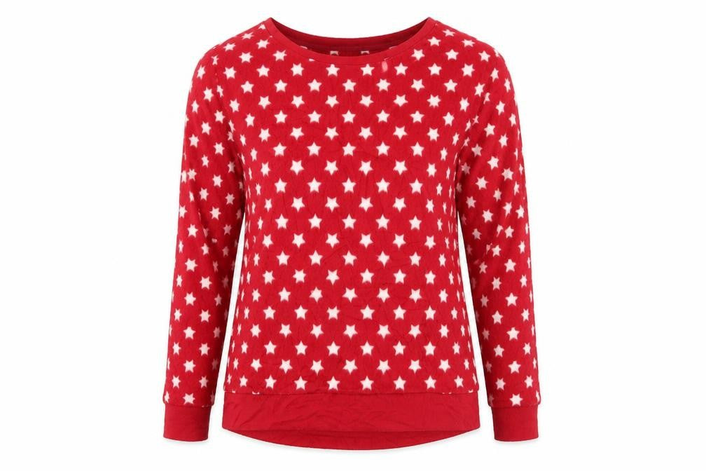 M&S Womens Red    Pyjama Top Size 14  - starry
