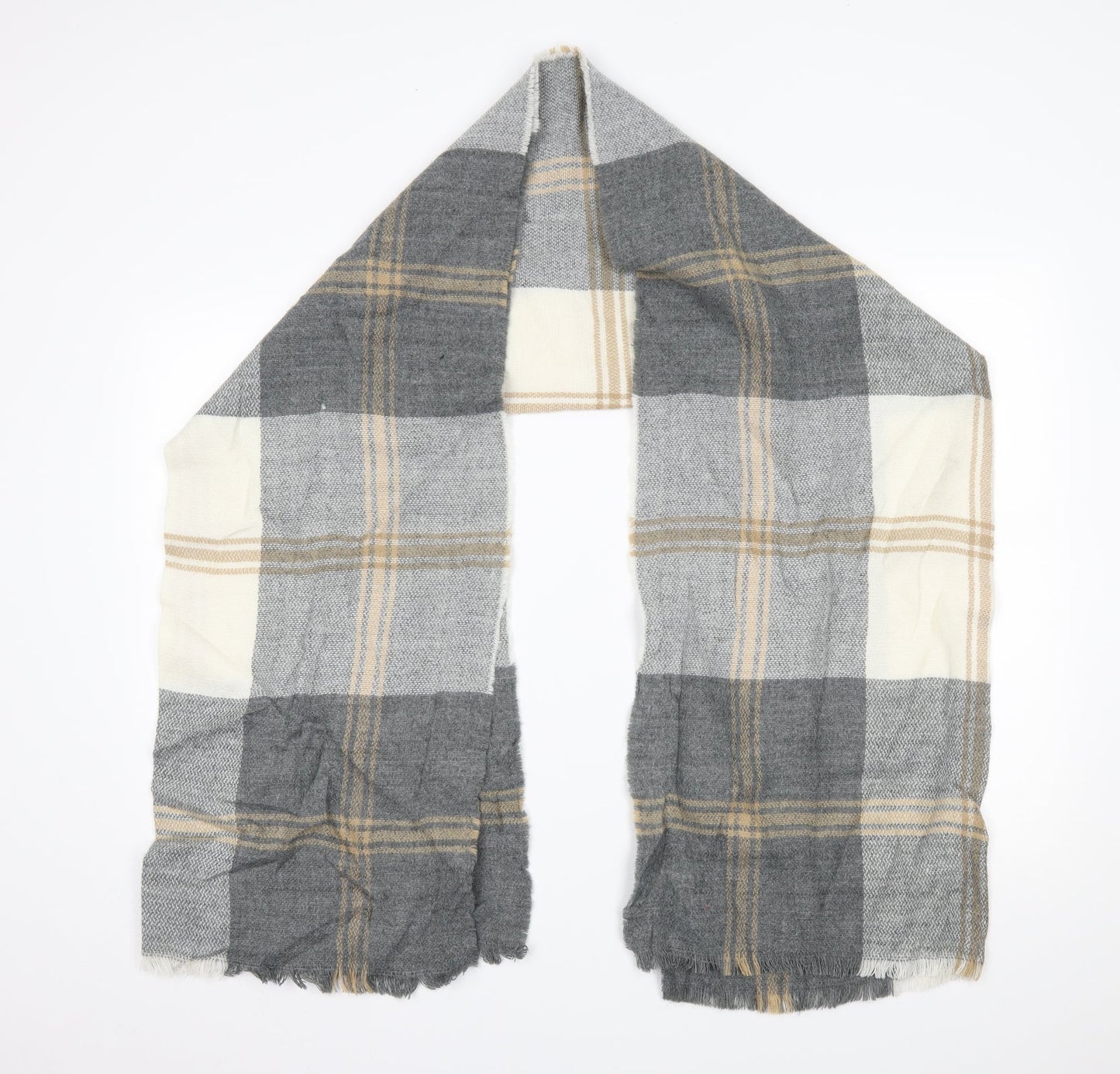 Preworn Womens Grey Plaid   Scarf