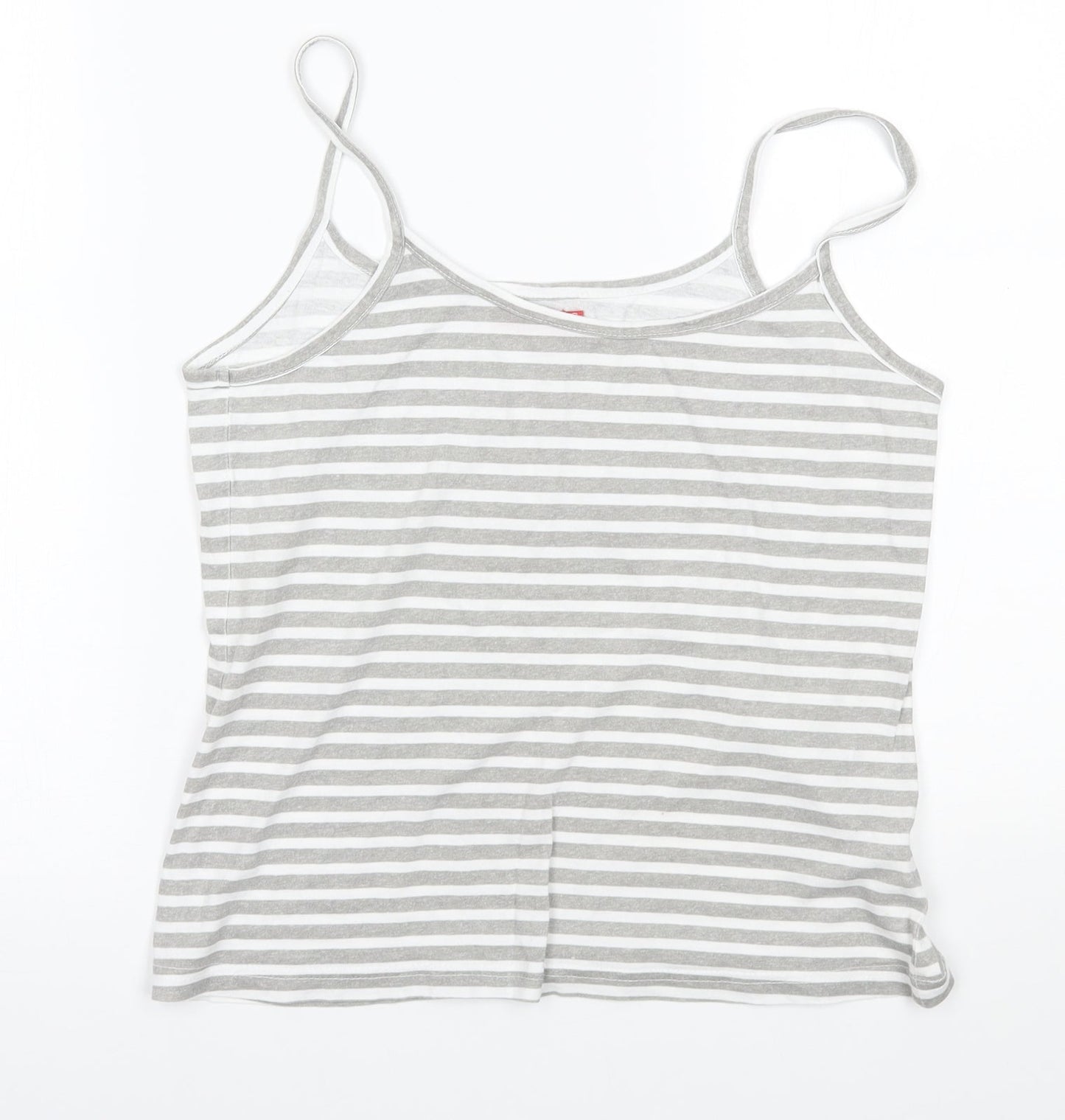 TISSAIA Womens Grey Striped  Basic Tank Size 10