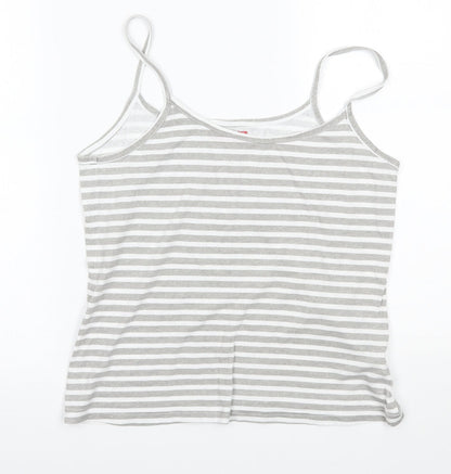 TISSAIA Womens Grey Striped  Basic Tank Size 10