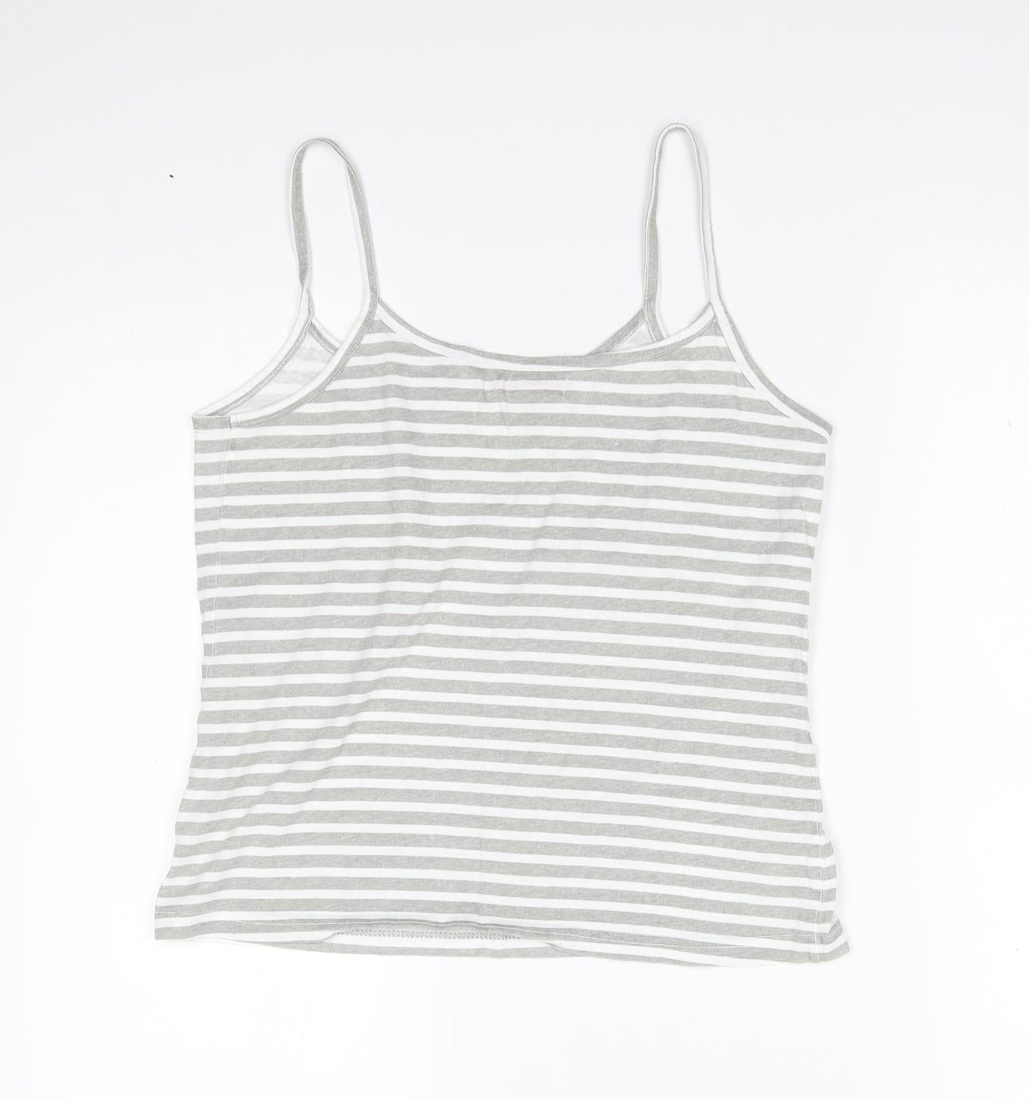 TISSAIA Womens Grey Striped  Basic Tank Size 10