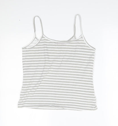 TISSAIA Womens Grey Striped  Basic Tank Size 10