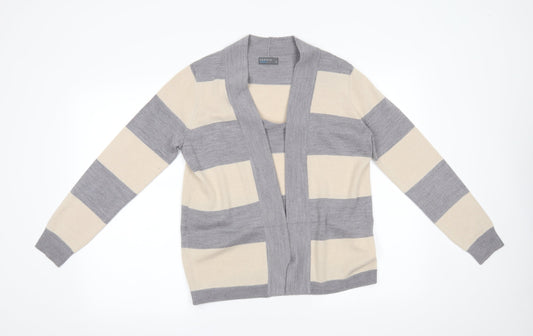 Womens UK Size 12 Papaya Beige Cardigan Jumper