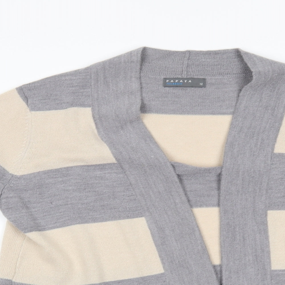 Womens UK Size 12 Papaya Beige Cardigan Jumper