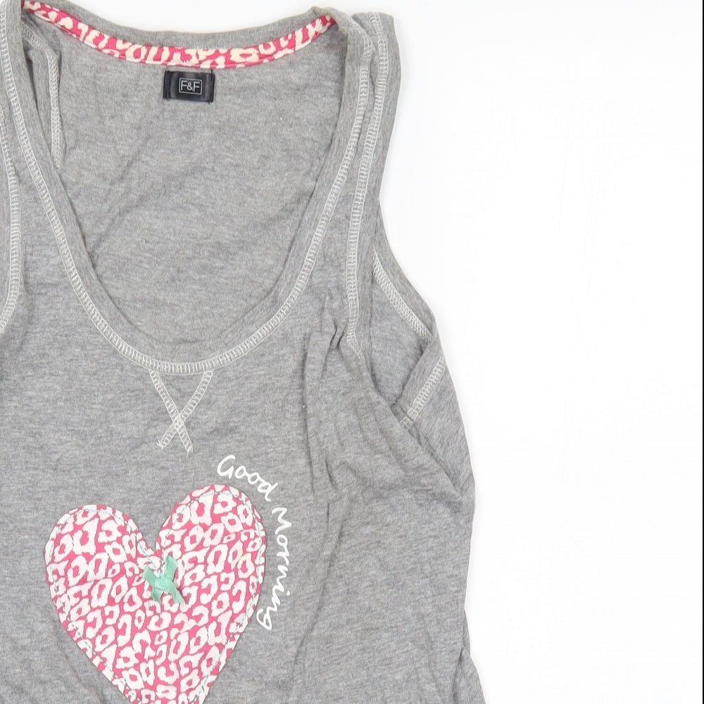 F&F Womens Grey   Basic Tank Size 12