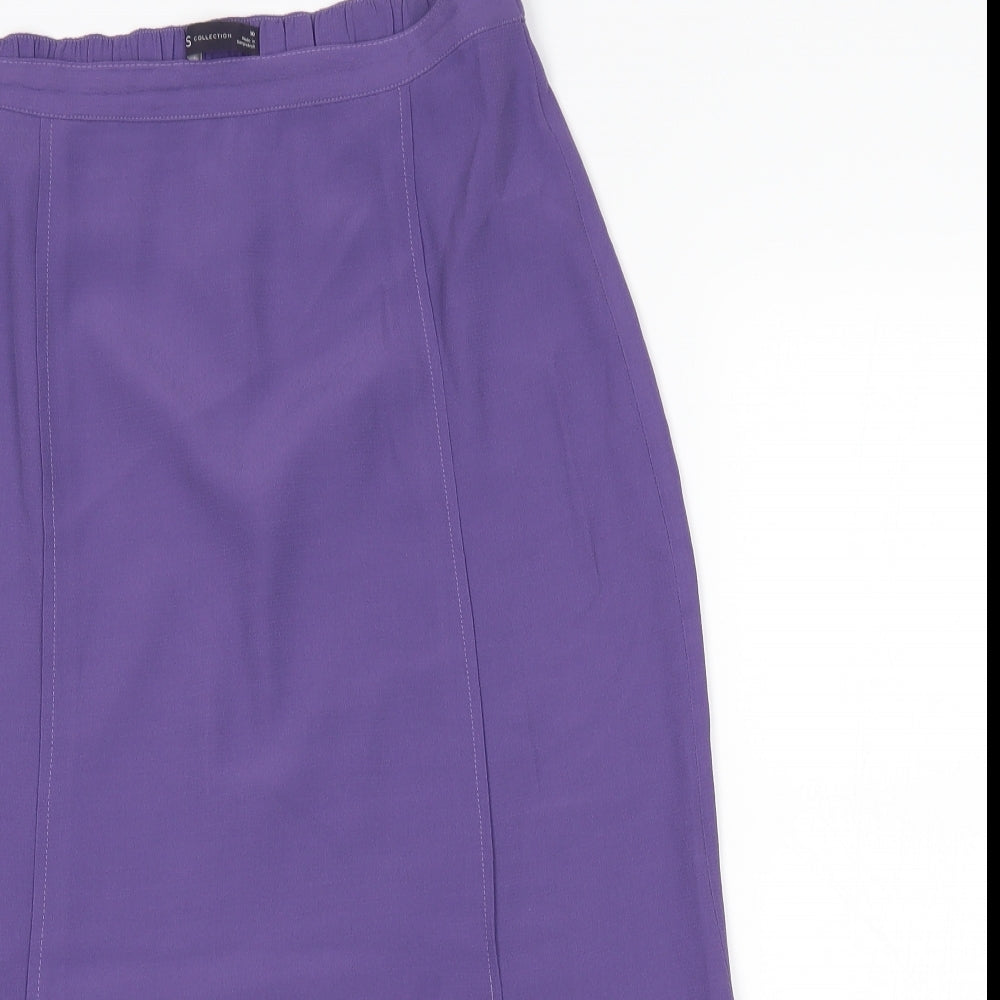 M&S Womens Purple   A-Line Skirt Size 10