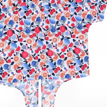 M&S Womens Blue Floral  Basic Blouse Size 12  - with ties