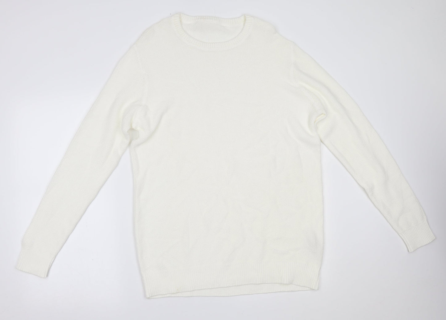 Primark Womens White   Pullover Jumper Size L