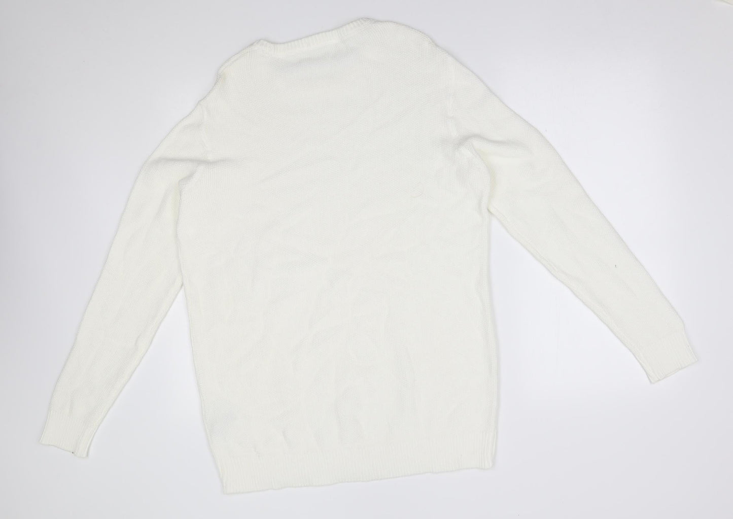 Primark Womens White   Pullover Jumper Size L
