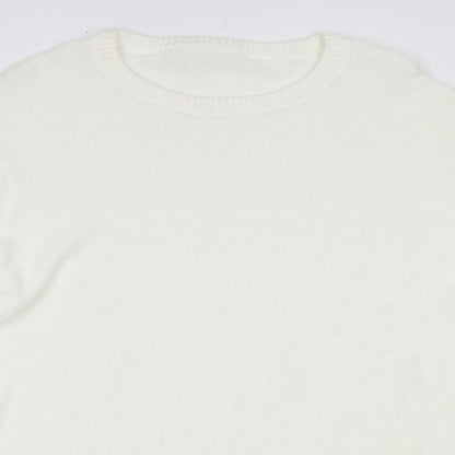 Primark Womens White   Pullover Jumper Size L