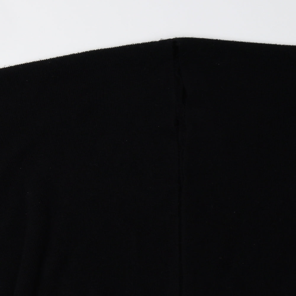 Womens UK Size One Size Preworn Black Cape Jumper