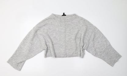 Womens UK Size 8 Topshop Grey Pullover Jumper