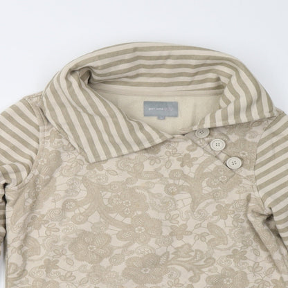 Womens UK Size M M&S Beige Henley Jumper