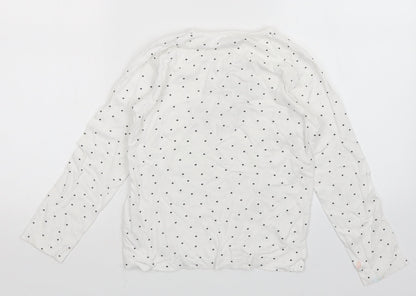 Primark Girls White Polka Dot  Basic T-Shirt Size 9-10 Years