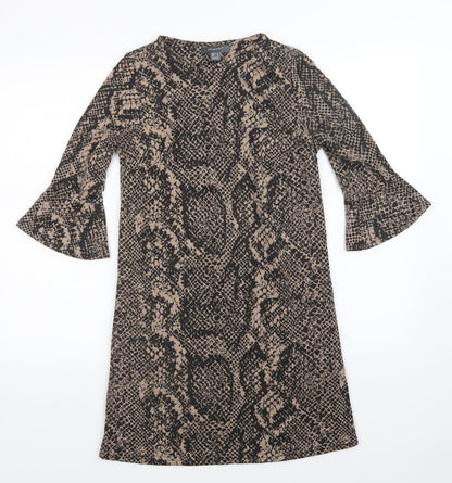 Primark Womens Multicoloured Animal Print  T-Shirt Dress  Size 4