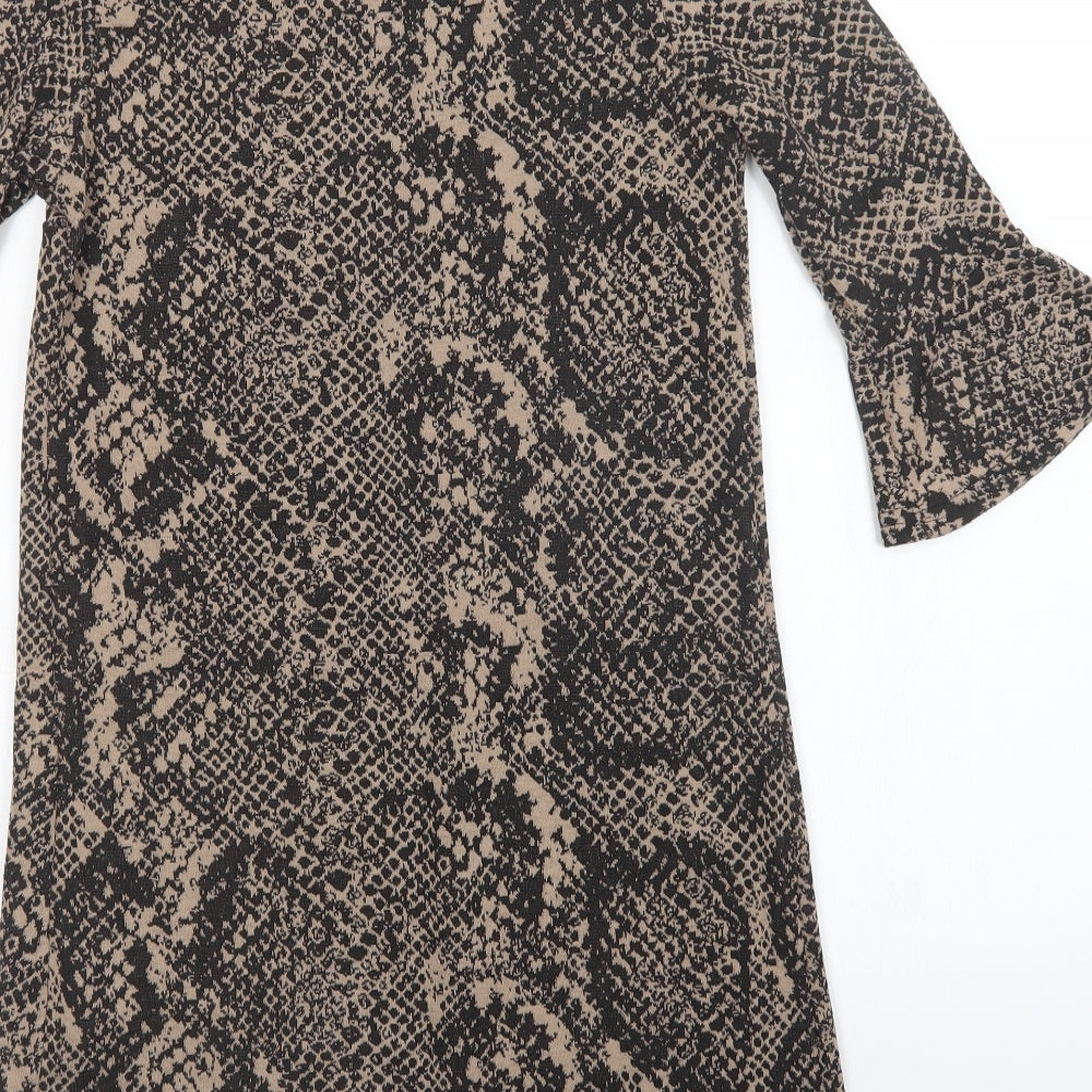 Primark Womens Multicoloured Animal Print  T-Shirt Dress  Size 4