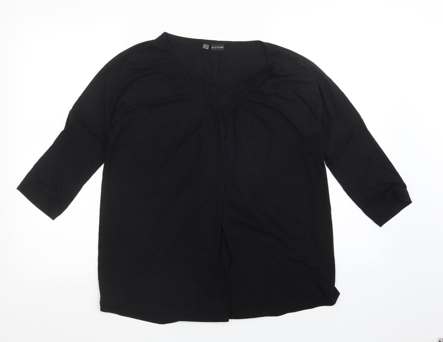 Womens UK Size M Bodyflirt Black Basic Blouse
