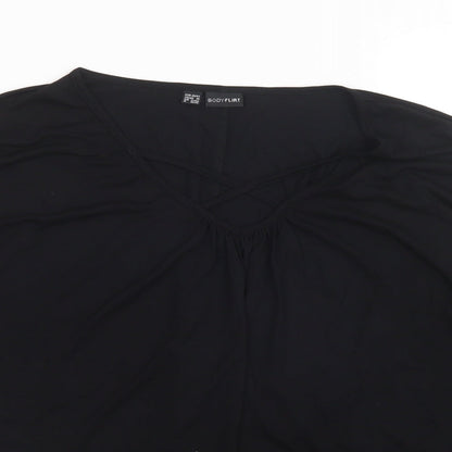 Womens UK Size M Bodyflirt Black Basic Blouse