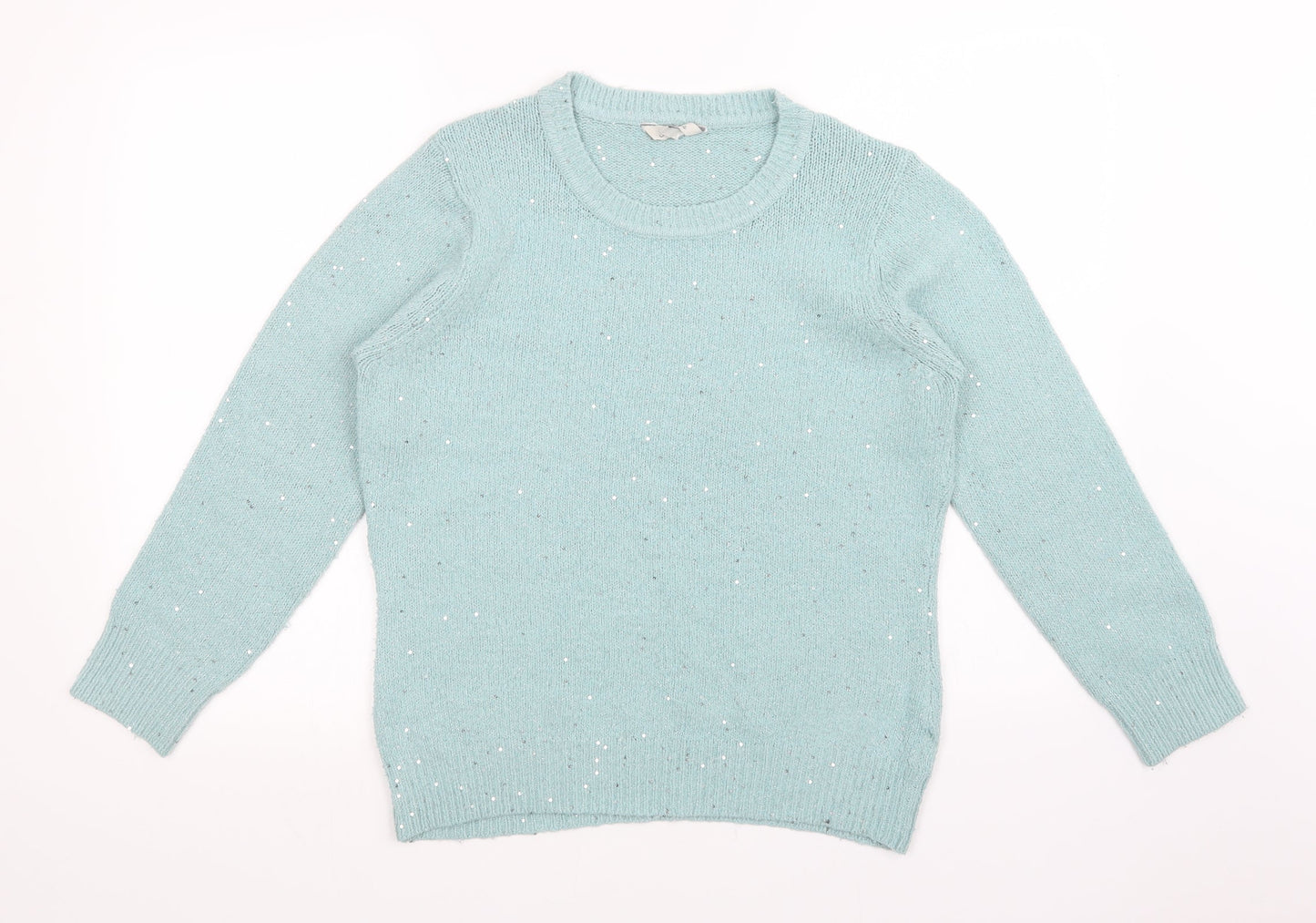 Womens UK Size M Peacocks Green Pullover Jumper