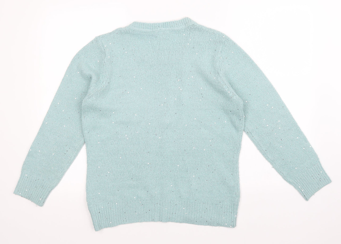 Womens UK Size M Peacocks Green Pullover Jumper