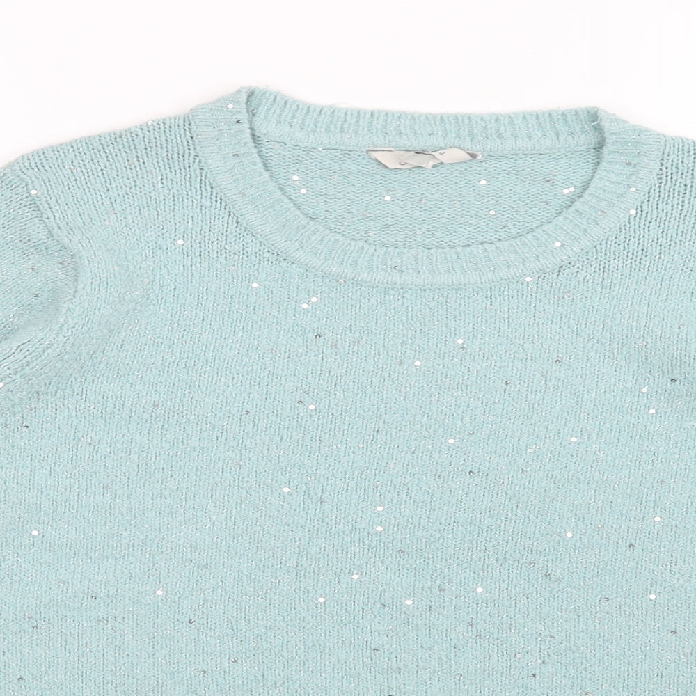 Womens UK Size M Peacocks Green Pullover Jumper