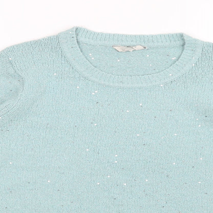 Womens UK Size M Peacocks Green Pullover Jumper
