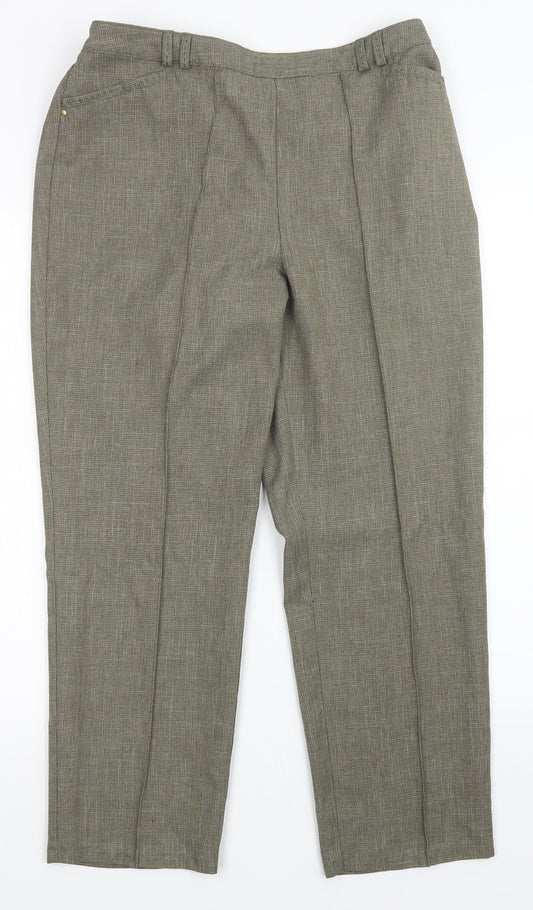Womens UK Size 32 in M&S Regular Fit  Green Trousers