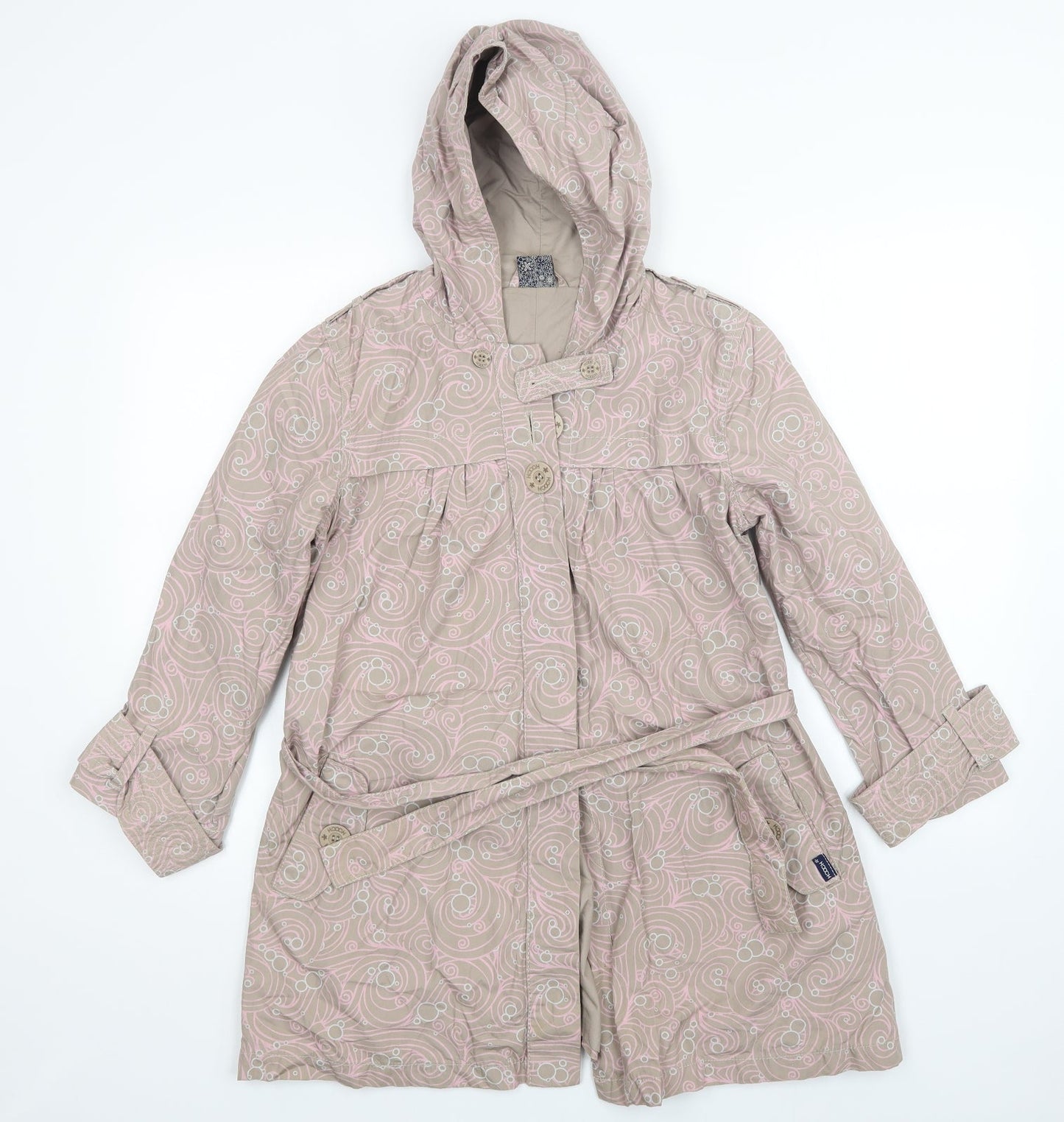 Womens UK Size 10 HOOCH Beige Overcoat